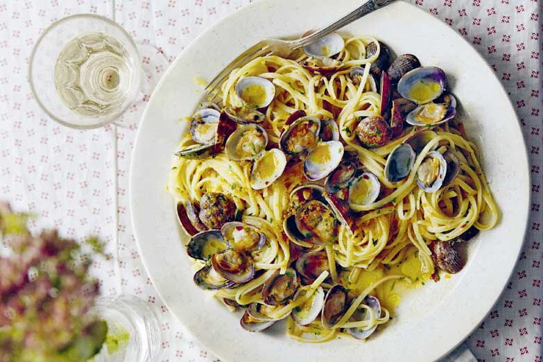 Foto von Linguine mit Bottarga und Venusmuscheln